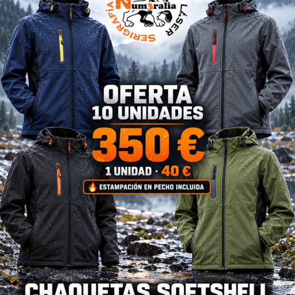 Chaqueta Softshell con Capucha Personalizada | Num3ralia