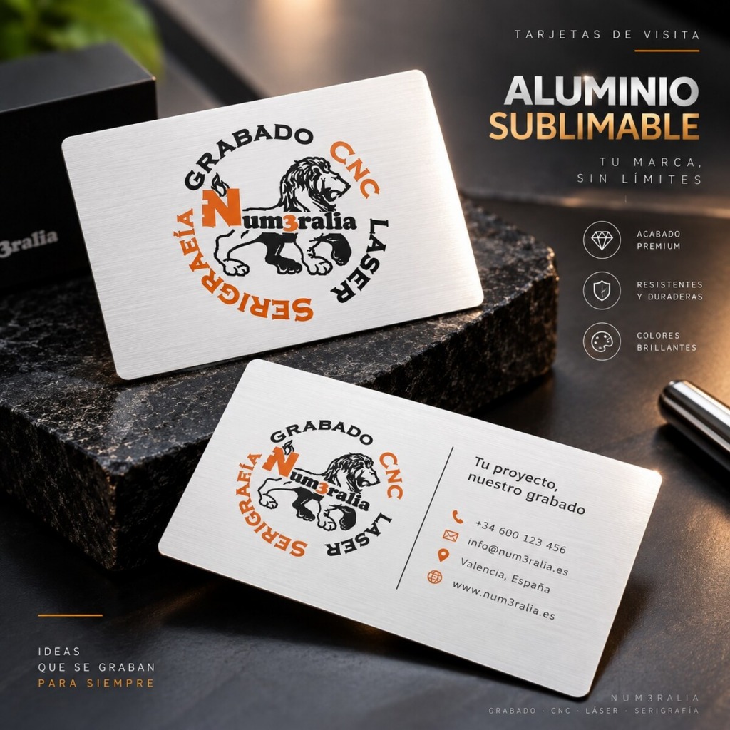 Tarjetas Aluminio Sublimable