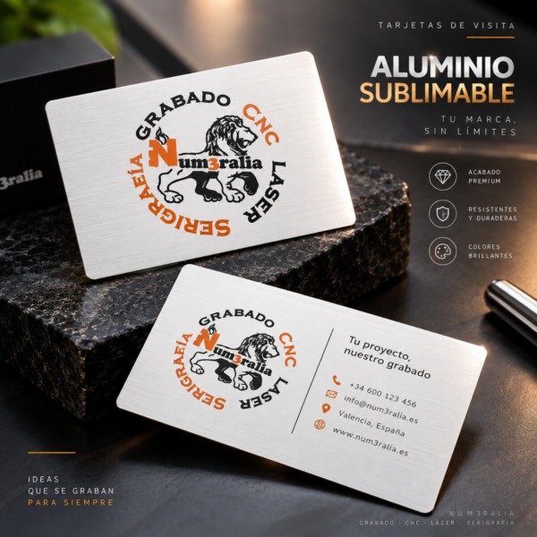 Tarjetas Aluminio Sublimable