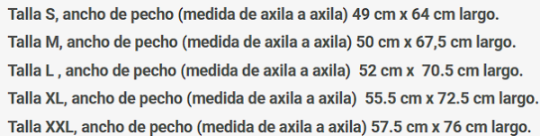 Tabla de medidas
